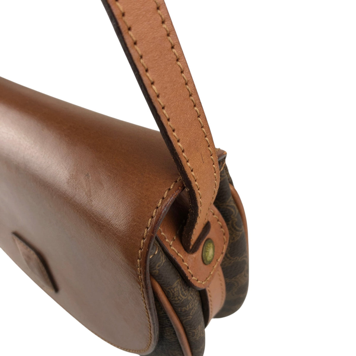CELINE Macadam Blason Shoulder bag Brown Vintage u8j887