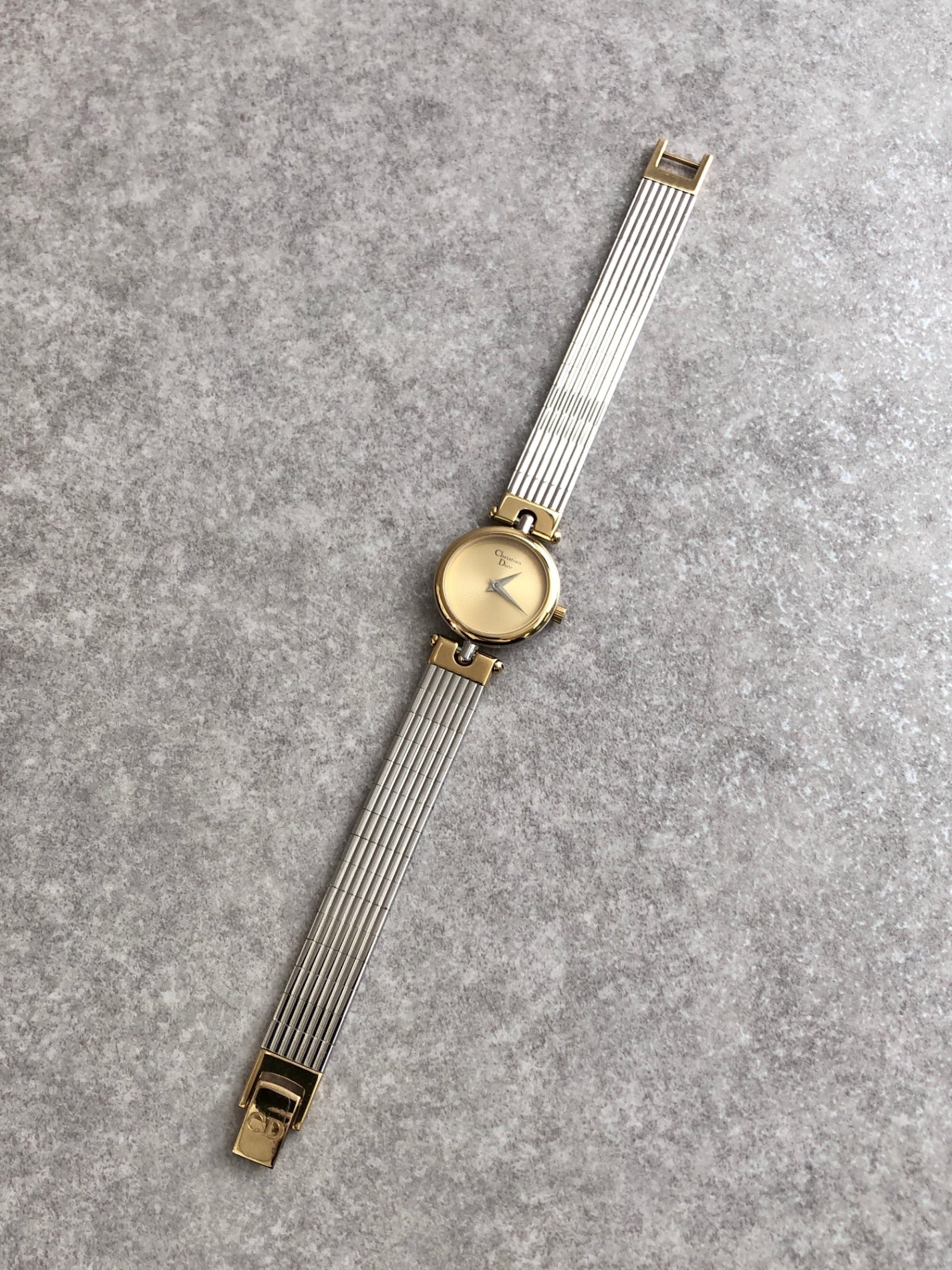 Christian Dior Quartz Watch Silver×Gold 3025 Vintage mw5525