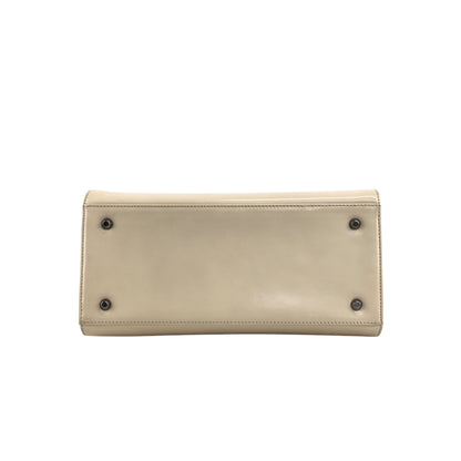 Christian Dior Lady Dior Logo Embossed Handbag Beige Vintage rnt3g4