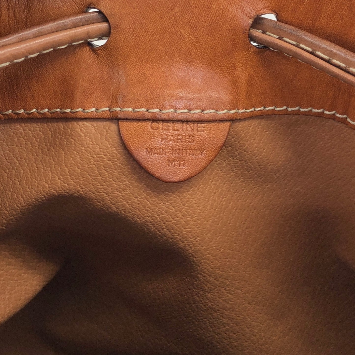 CELINE Macadam Blason Drawstring Shoulder bag Brown Vintage mp3xvi