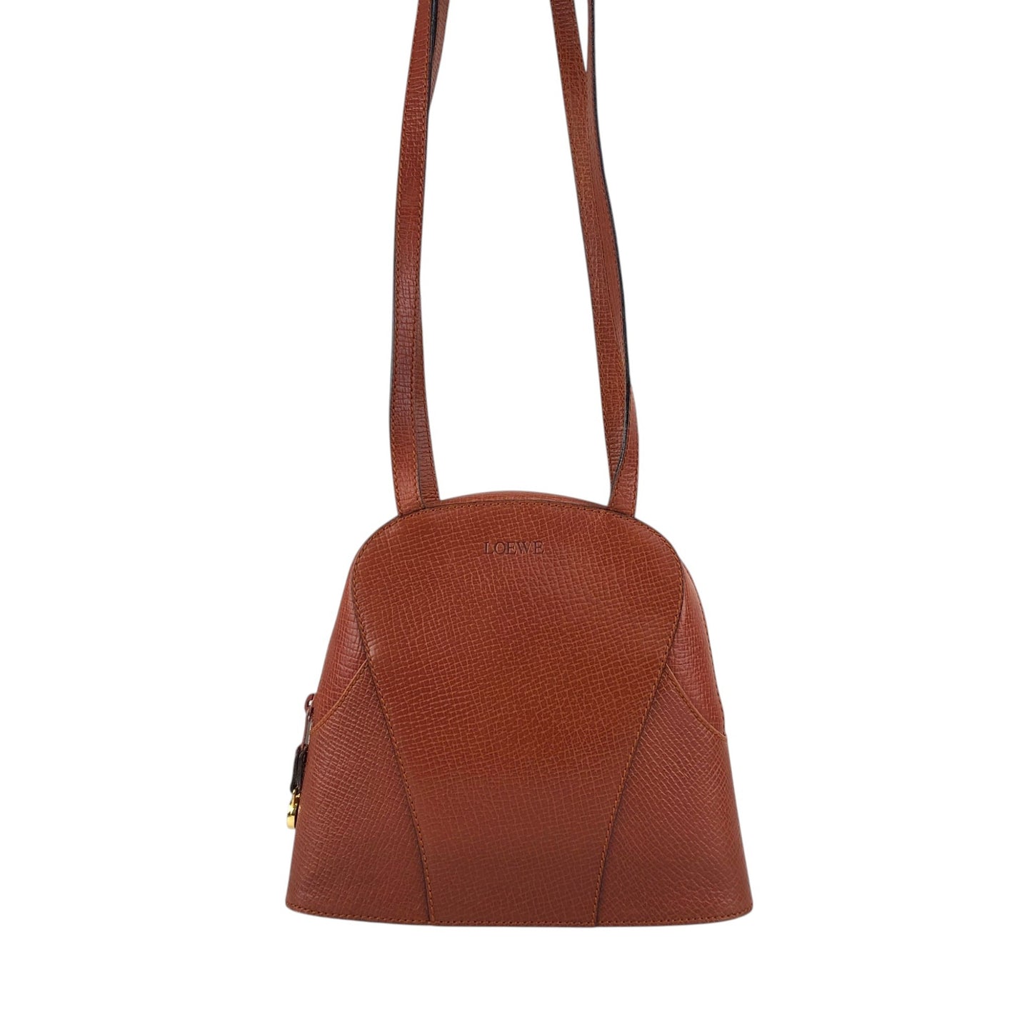 LOEWE Logo Embossed Shoulder bag Brown Vintage hhdfi4