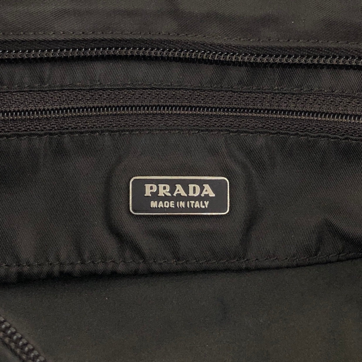 PRADA Tessuto Triangle Logo Handbag Brown Vintage 8wyzby