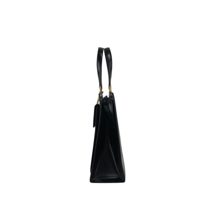 Yves Saint Laurent Logo Charm Handbag Black Vintage 7mza73