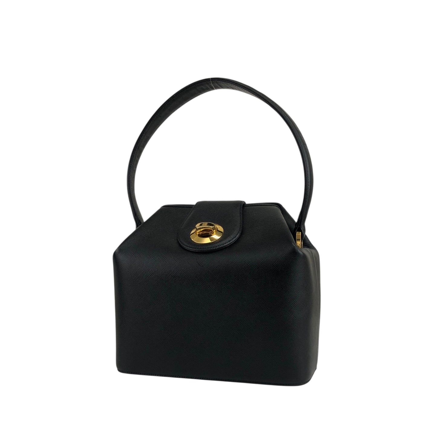 GIVENCHY Turn Lock Handbag Black Vintage zrhm8a