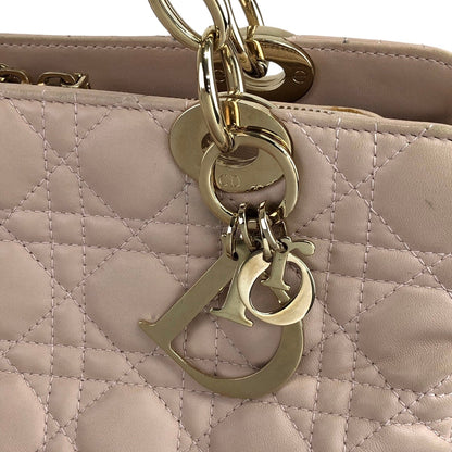 Christian Dior Cannage Chain Shoulder bag Pink Beige M0959 Vintage 5cuepw