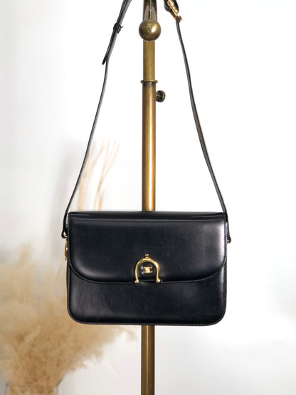 CELINE Triomphe Shoulder bag Black Vintage hvk6su