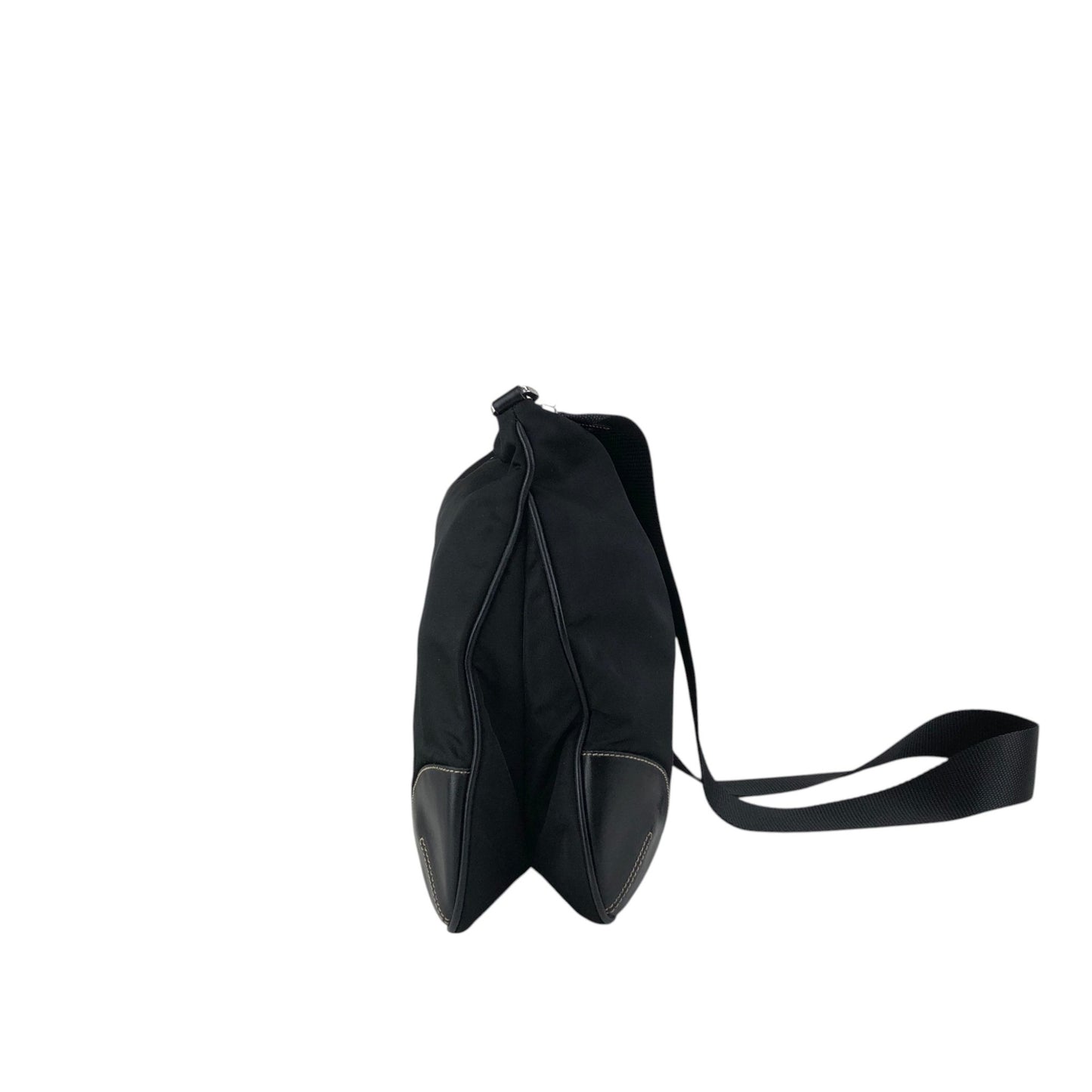 PRADA Tessuto Triangle Logo Shoulder bag Black Vintage ribjbv