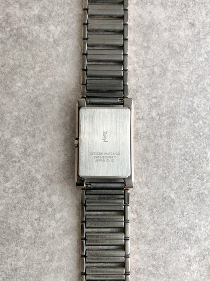 Yves Saint Laurent Quartz Watch Silver 2202-229061 Vintage 4rbv4z
