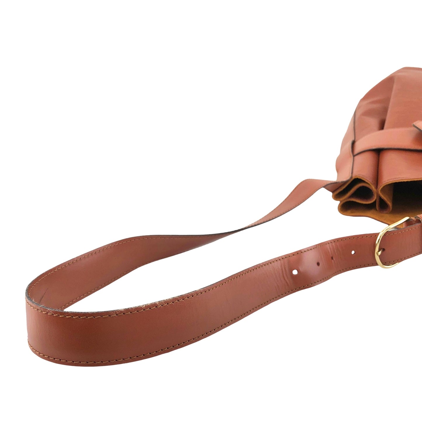 LOUIS VUITTON Epi Drawstring Shoulder bag Brown Vintage 7sxwmb