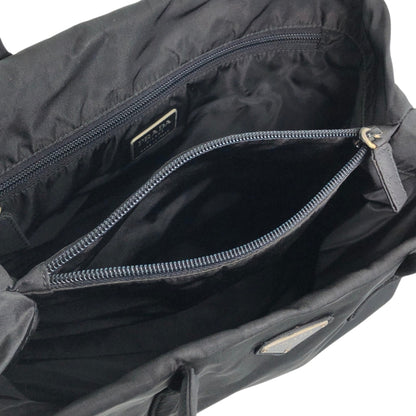 PRADA Tessuto Triangle Logo Handbag Totebag Black Vintage 6skxyh