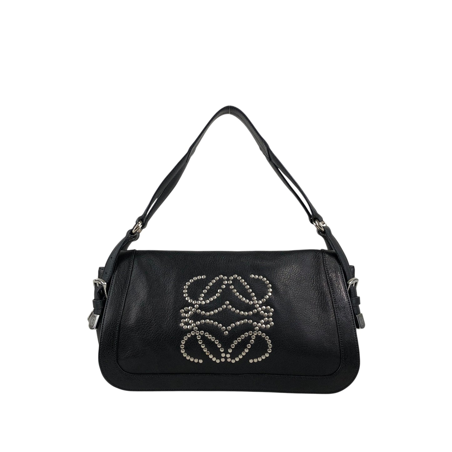 LOEWE Anagram Shoulder bag Black Vintage 8s3xv4