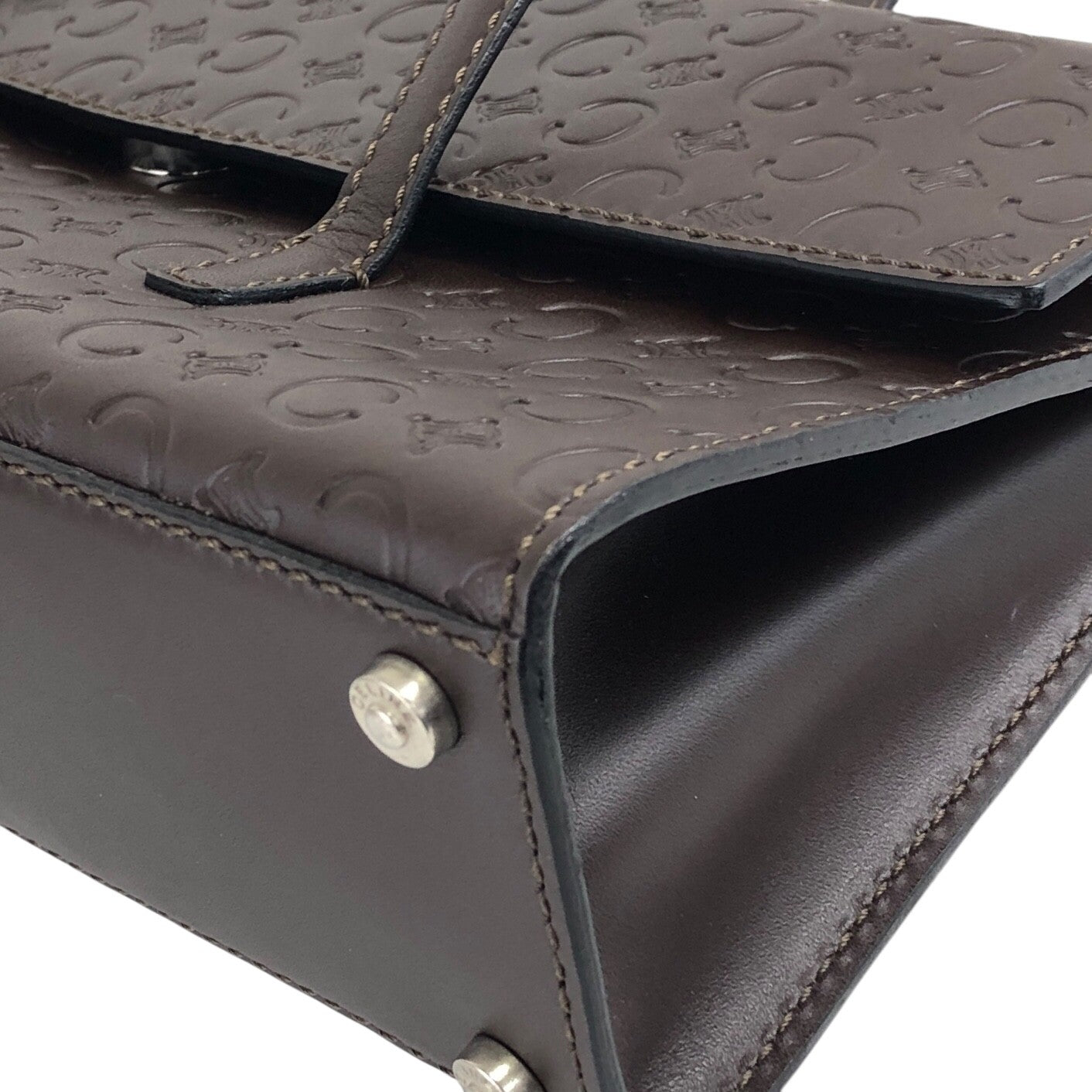 CELINE Handbag Brown Vintage ksjjkd