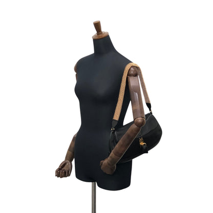 PRADA Turn Lock Shoulder bag Black Vintage atdszw