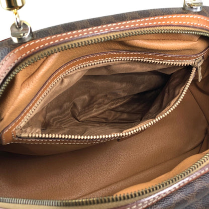 CELINE Macadam Blason Handbag Brown Vintage sw7bj6
