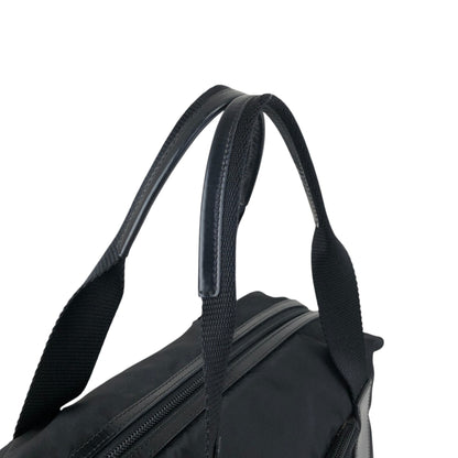 PRADA Tessuto Triangle Logo Small Boston bag Handbag Black BR3697 Vintage ftdzu4