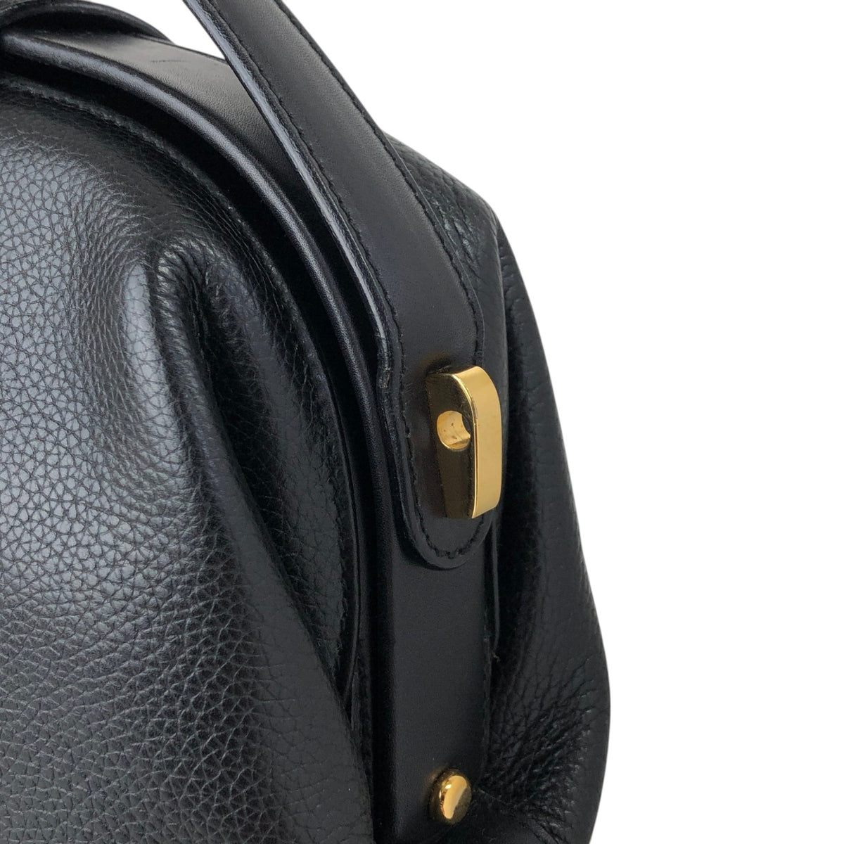 GUCCI Horse Bit Top Handle Handbag Black Vintage ied7b7