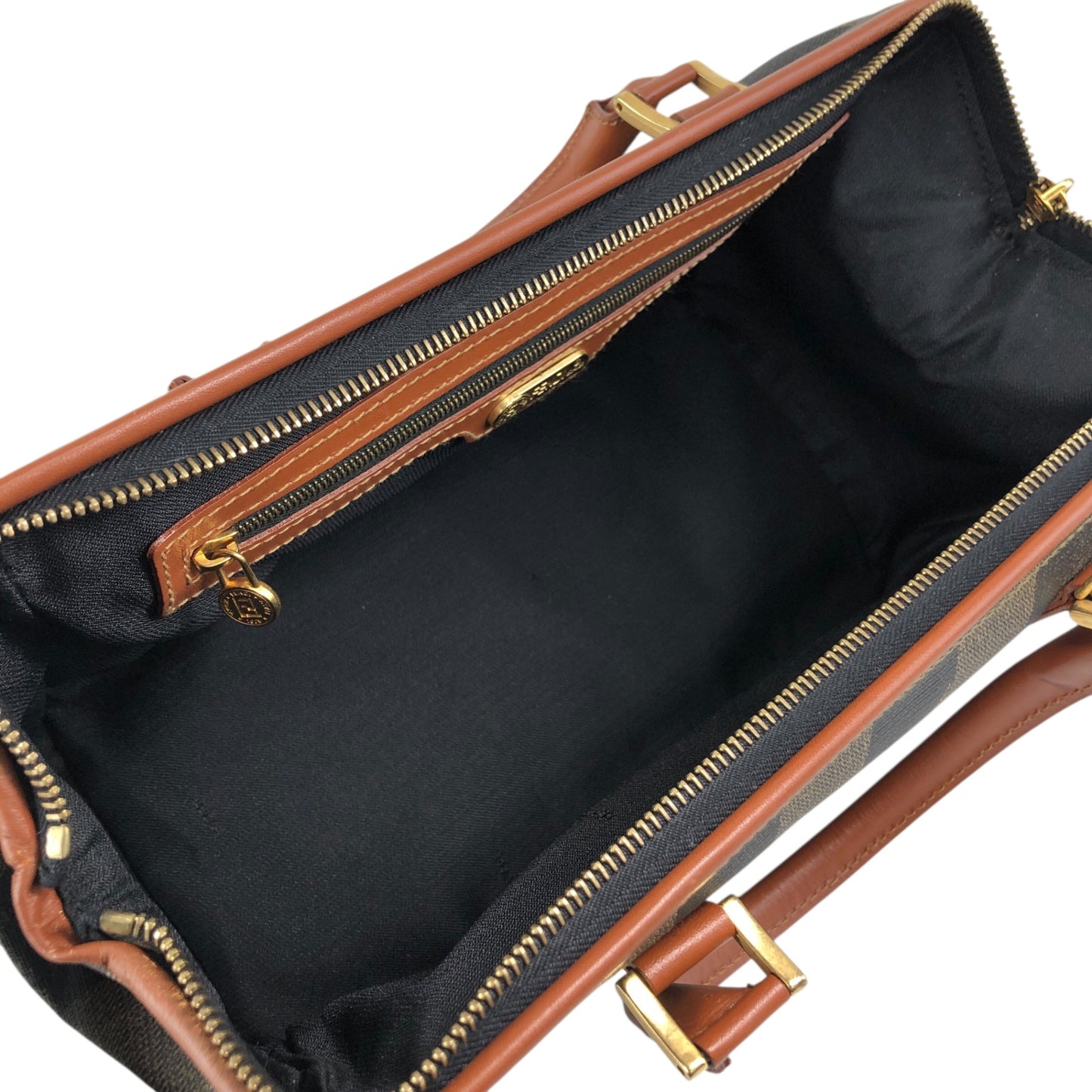 FENDI Pecan Two-way Small Boston bag Shoulder bag Brown Vintage bcg8zs