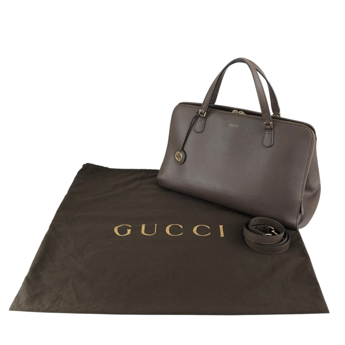 GUCCI Interlocking Two-way Handbag Shoulder bag Brown Vintage 8v35mj