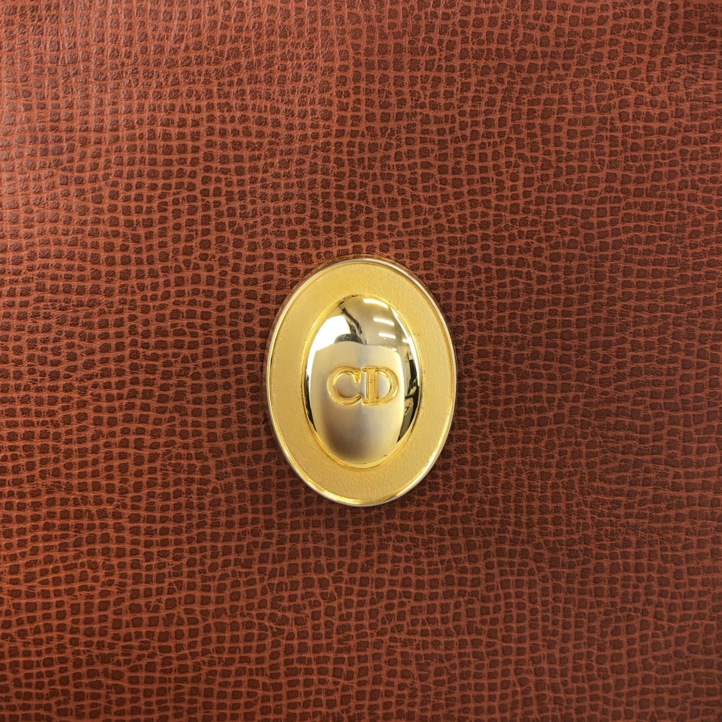 Christian Dior CD Logo Handbag Totebag Brown Vintage 3xpns8