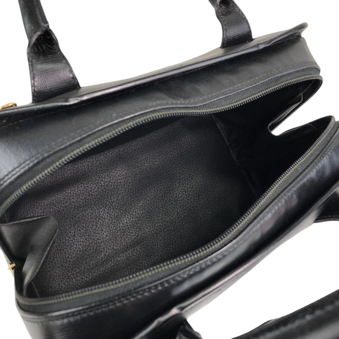 CELINE Circle Logo Handbag Boston bag Black Vintage sb46fs