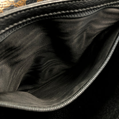 CELINE Macadam Front Buckle Shoulder bag Black Vintage tuu6n4
