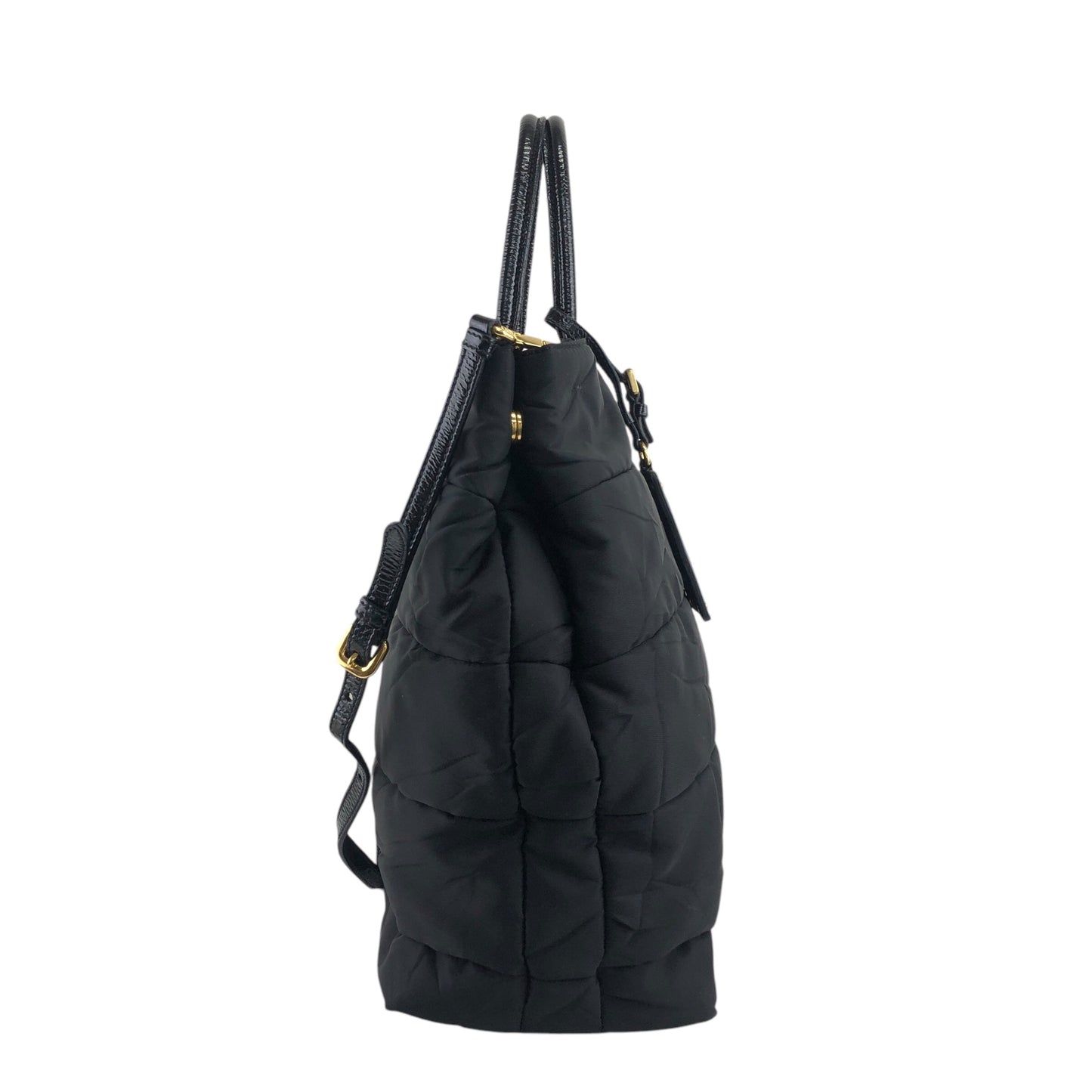 PRADA Triangle Logo Two-way Handbag Shoulder bag Black Vintage gj4fbh