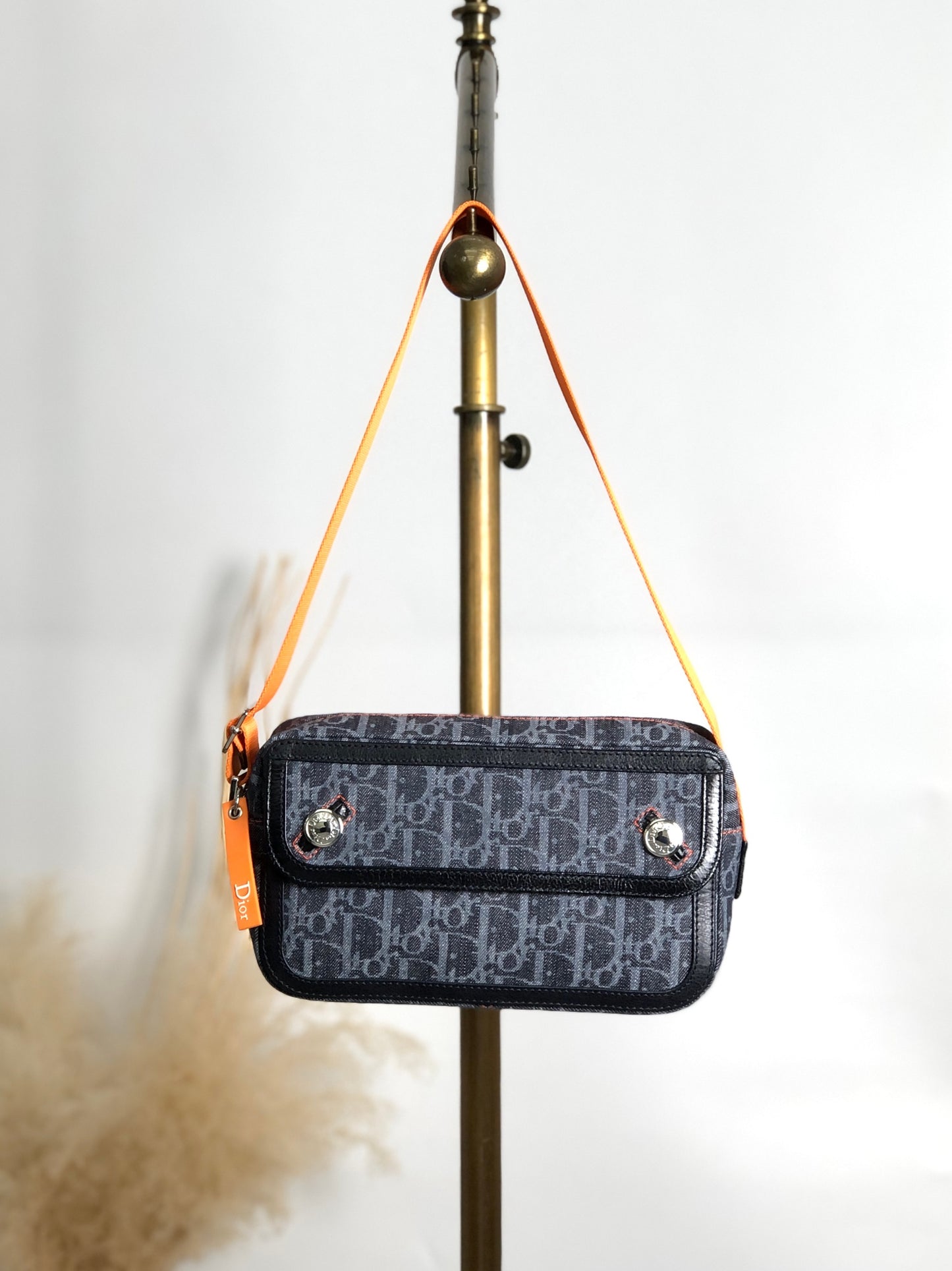 Christian Dior Trotter Flap Shoulder bag Indigo Vintage jb5tcy