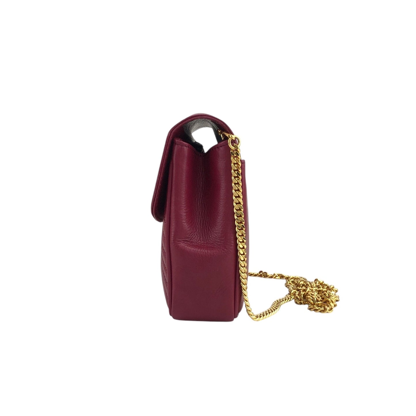 CELINE Blason Chain Shoulder bag Red Vintage vap3df