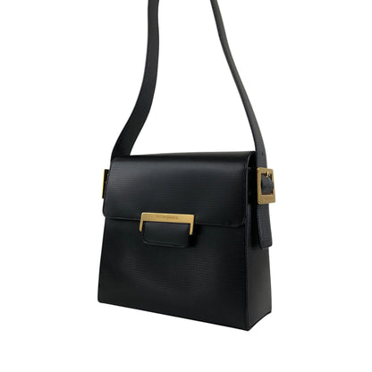 Yves Saint Laurent Logo Shoulder bag Black Vintage avbr5u