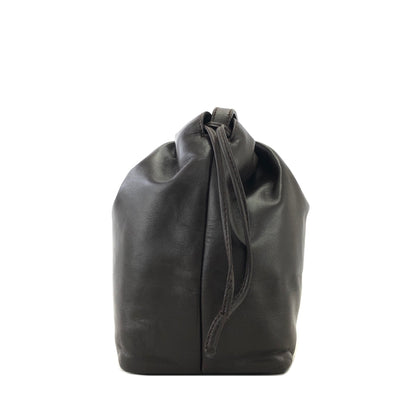 LOEWE Anagram Leather Drawstring Shoulder bag Brown Vintage zam3zr