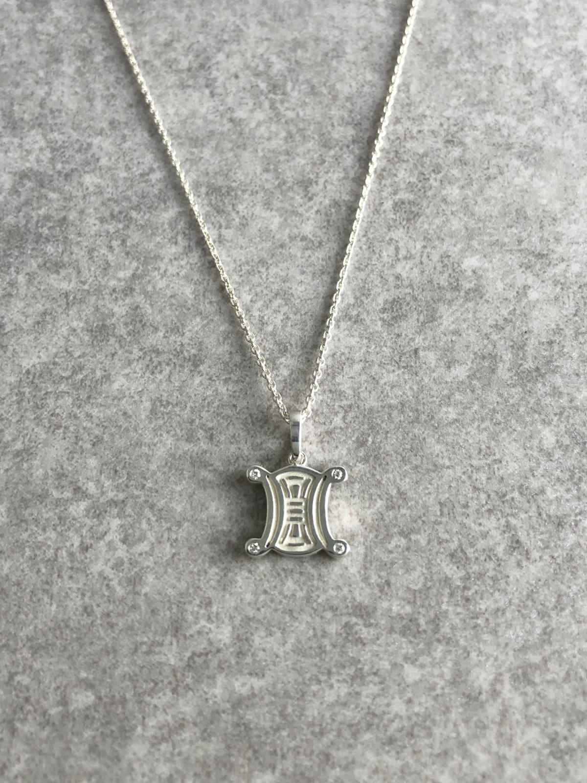 CELINE Triomphe SILVER925 Necklace Silver Vintage z3m68b