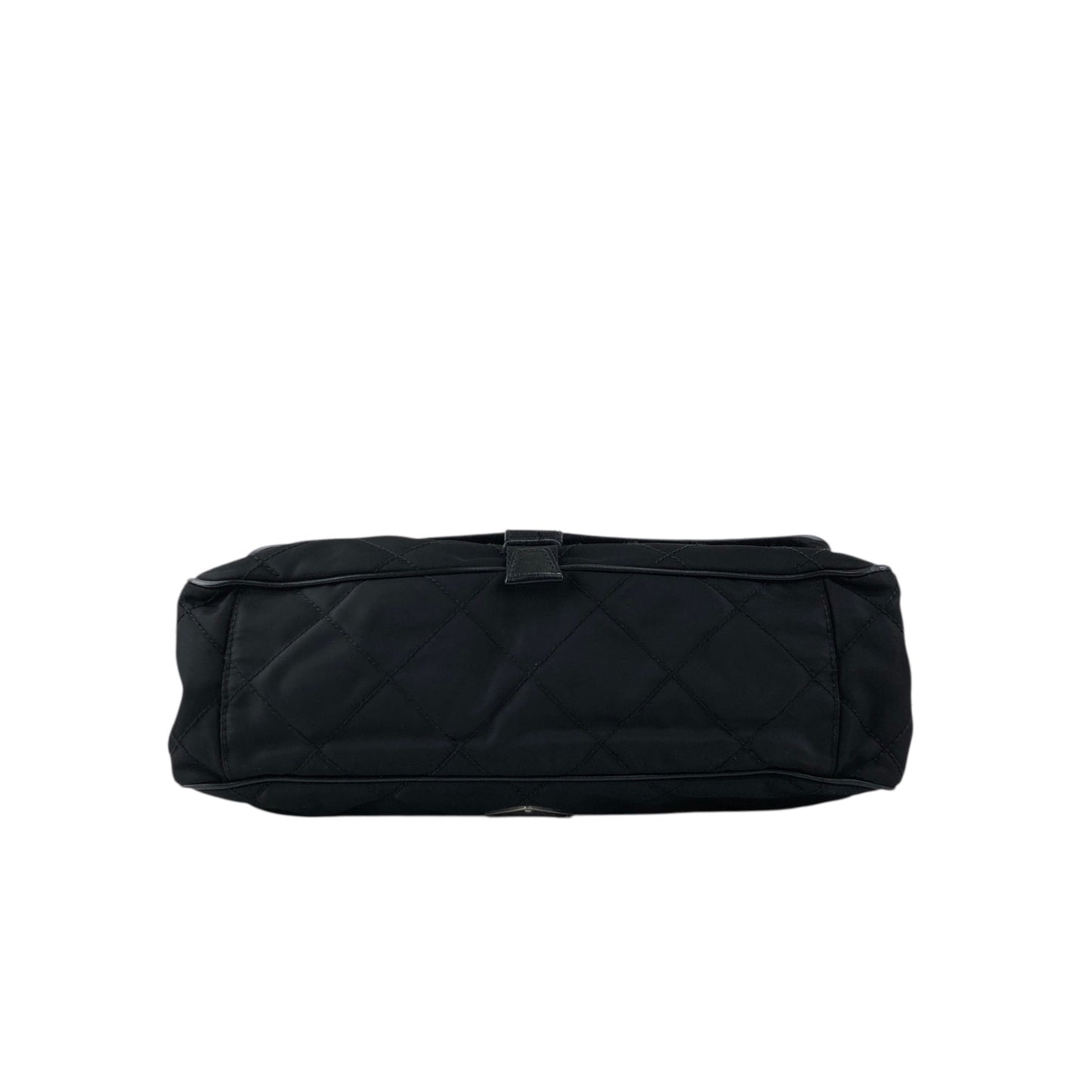 PRADA Tessuto Triangle Logo Shoulder bag Black Vintage g5c3is