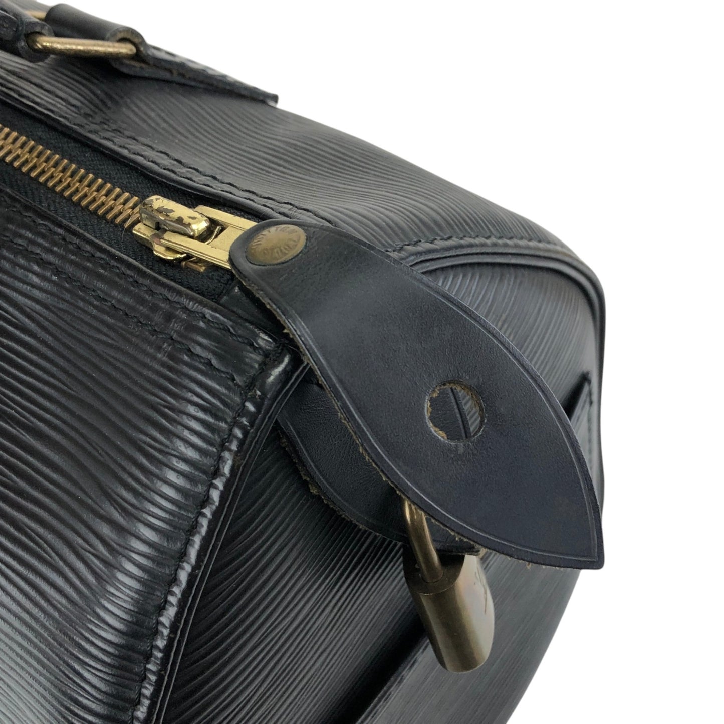 LOUIS VUITTON Epi Small Boston bag Handbag Black Vintage abz8nz