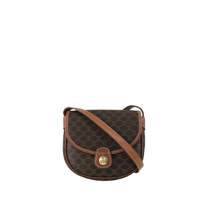 CELINE Macadam Triomphe Shoulder bag Brown Vintage hddfhp