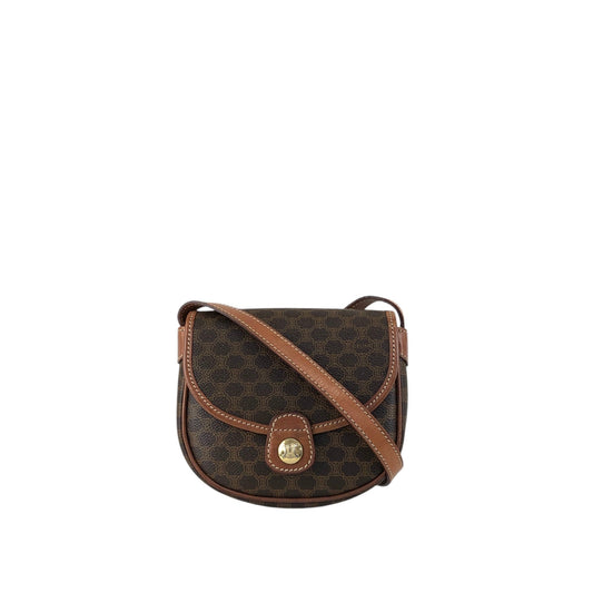 CELINE Macadam Triomphe Shoulder bag Brown Vintage hddfhp