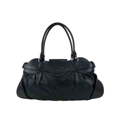 Salvatore Ferragamo Gancini Handbag Black Vintage 5aexwa