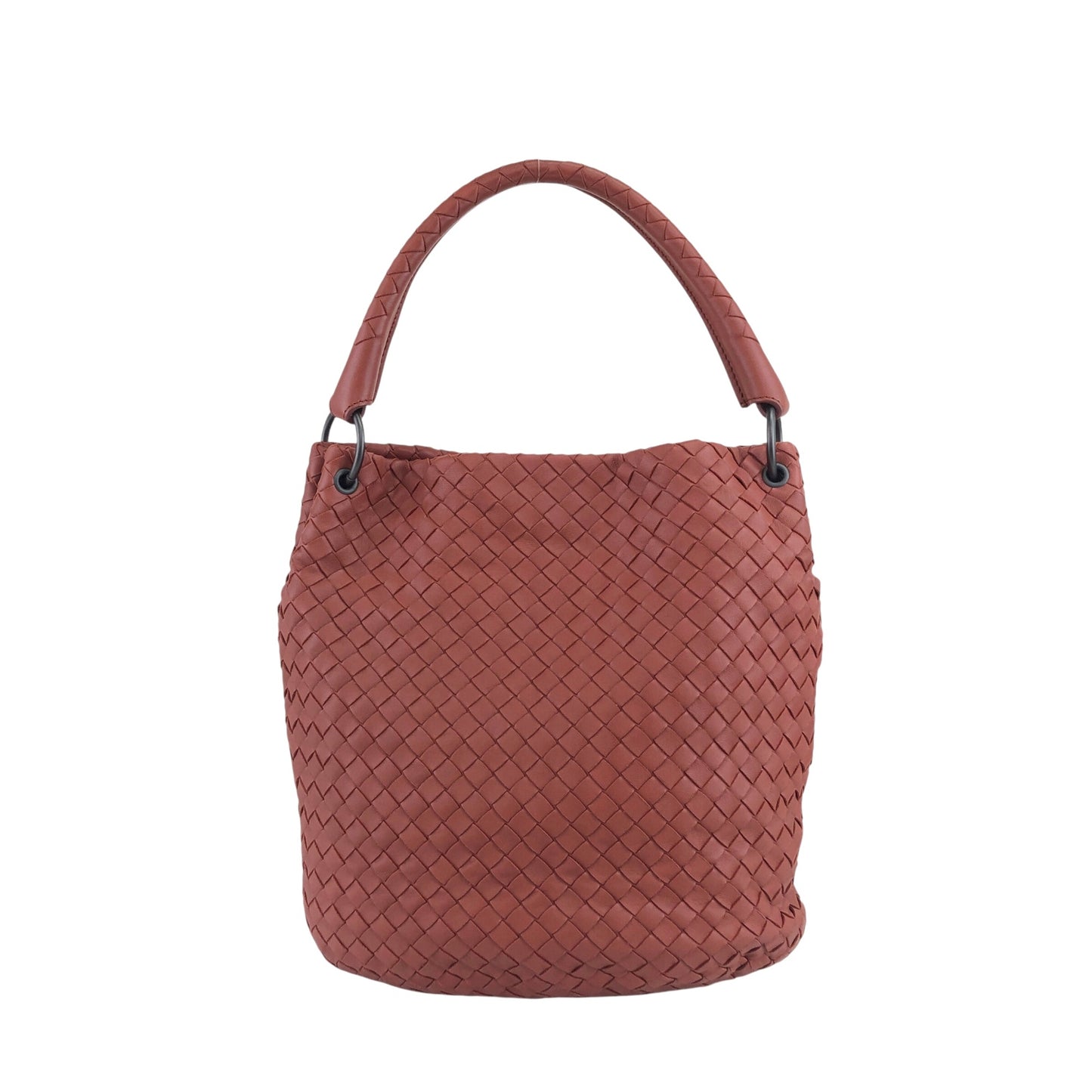Bottega Veneta Intrecciato Shoulder bag Red Brown Vintage fhdvnr