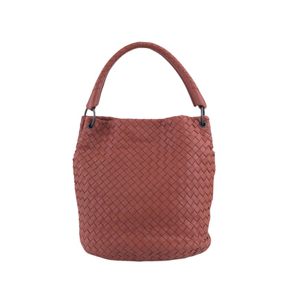Bottega Veneta Intrecciato Shoulder bag Red Brown Vintage fhdvnr