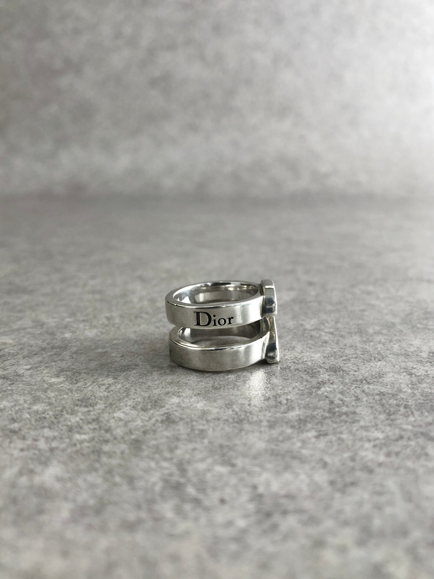 Christian Dior Logo Ring Silver Vintage tep2tx