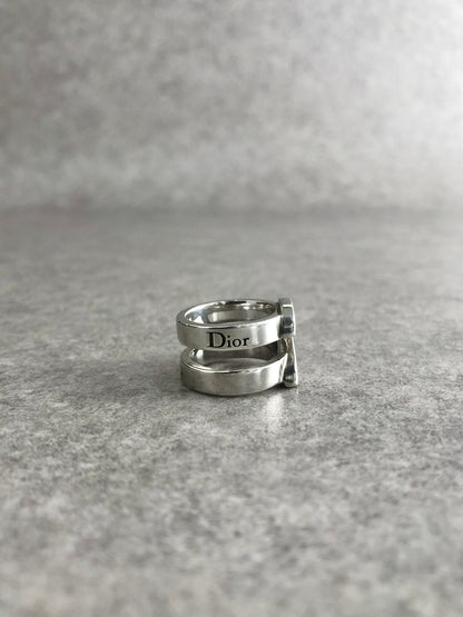 Christian Dior Logo Ring Silver Vintage tep2tx