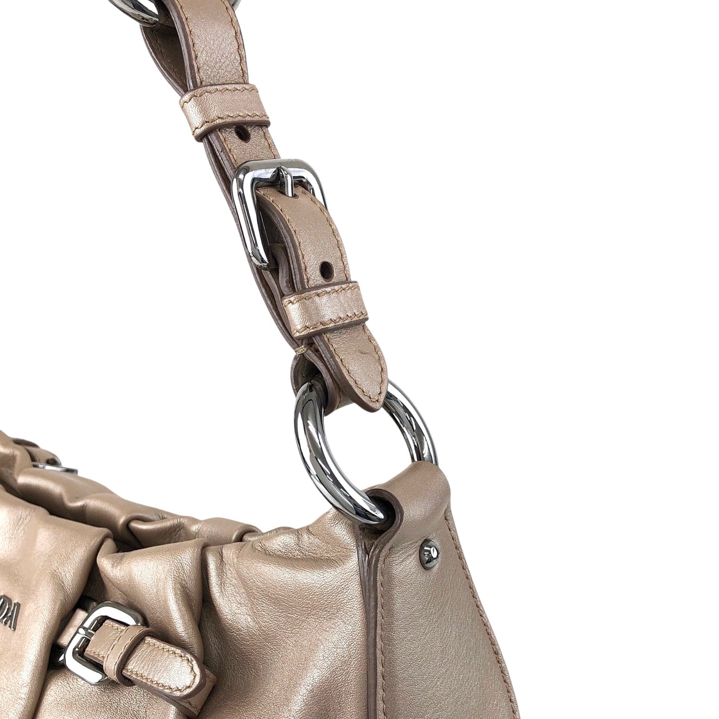 PRADA Logo Shoulder bag Beige Vintage rudk7b