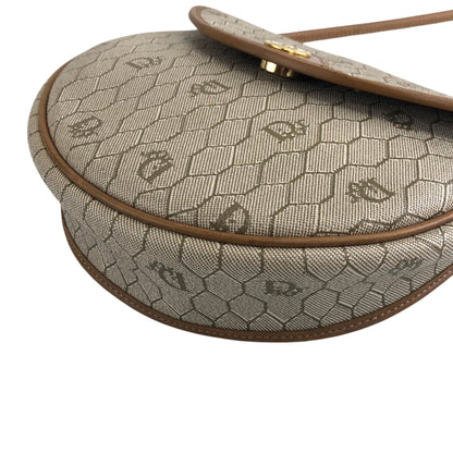 Christian Dior Honeycomb Pattern Shoulder bag Beige Vintage 6kz754