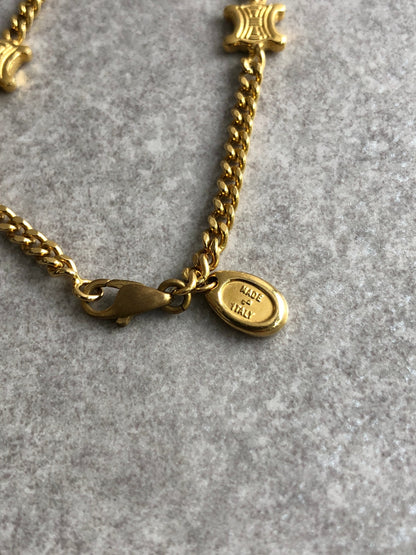 CELINE Blason Bracelet Gold Vintage kwc3bb