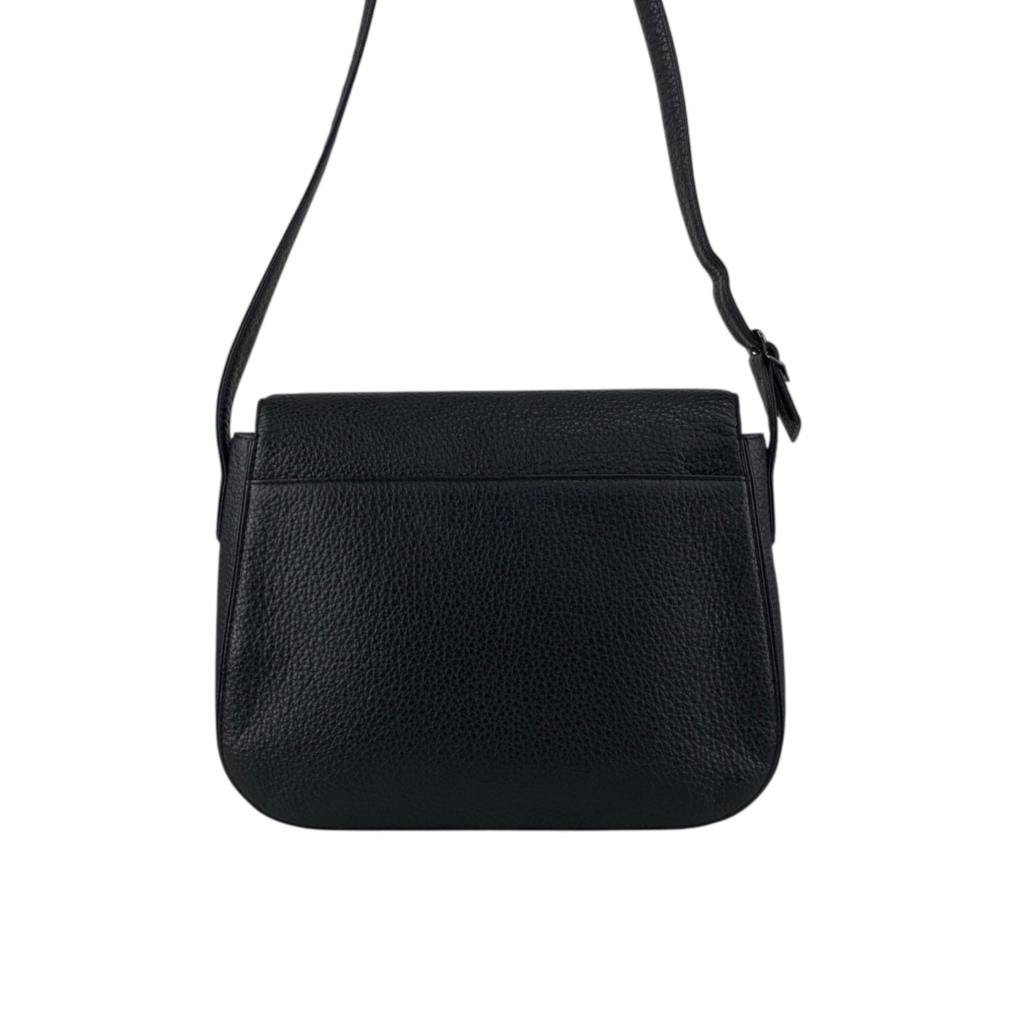Yves Saint Laurent Logo Front Buckle Shoulder bag Black Vintage f6ymwp