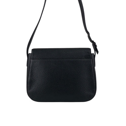Yves Saint Laurent Logo Front Buckle Shoulder bag Black Vintage f6ymwp