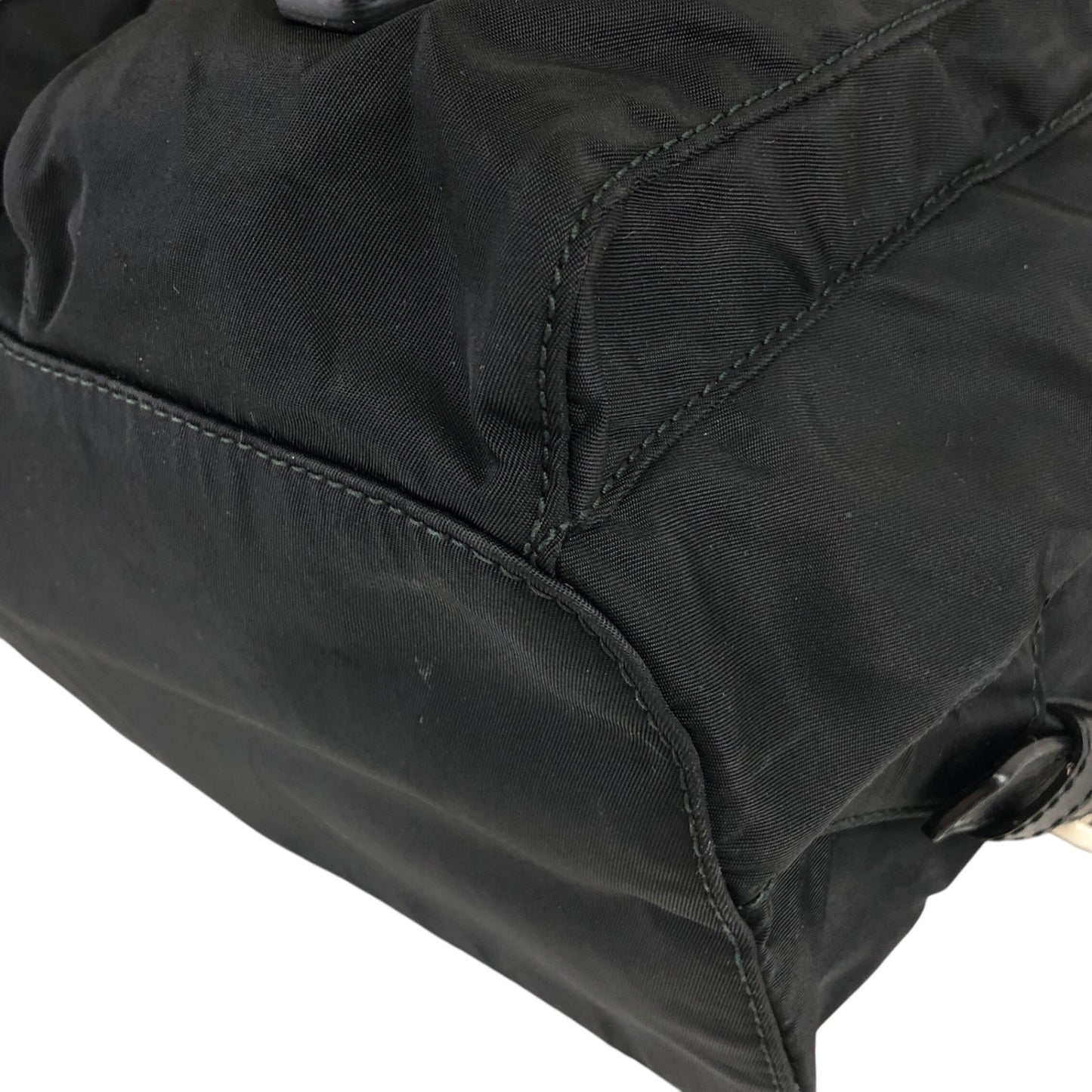 PRADA Triangle Logo Double Pocket Backpack Black Vintage ipfw4s