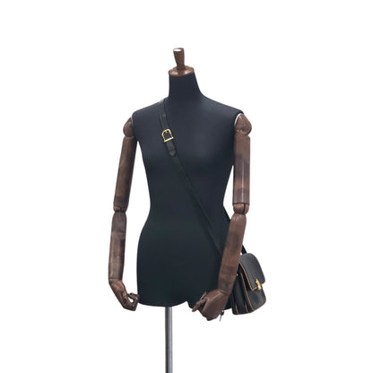 CELINE Triomphe Piping Shoulder bag Black×Brown Vintage 5hc7wn