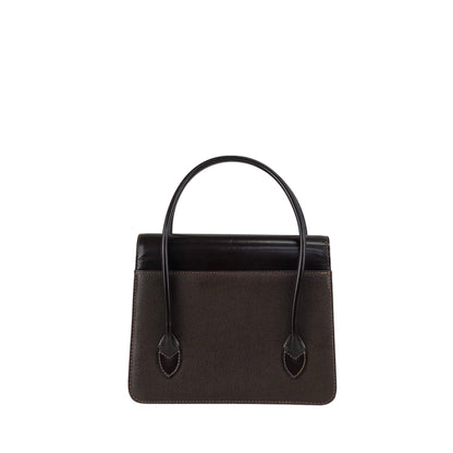 BURBERRY Logo Handbag Brown Vintage fpn5te