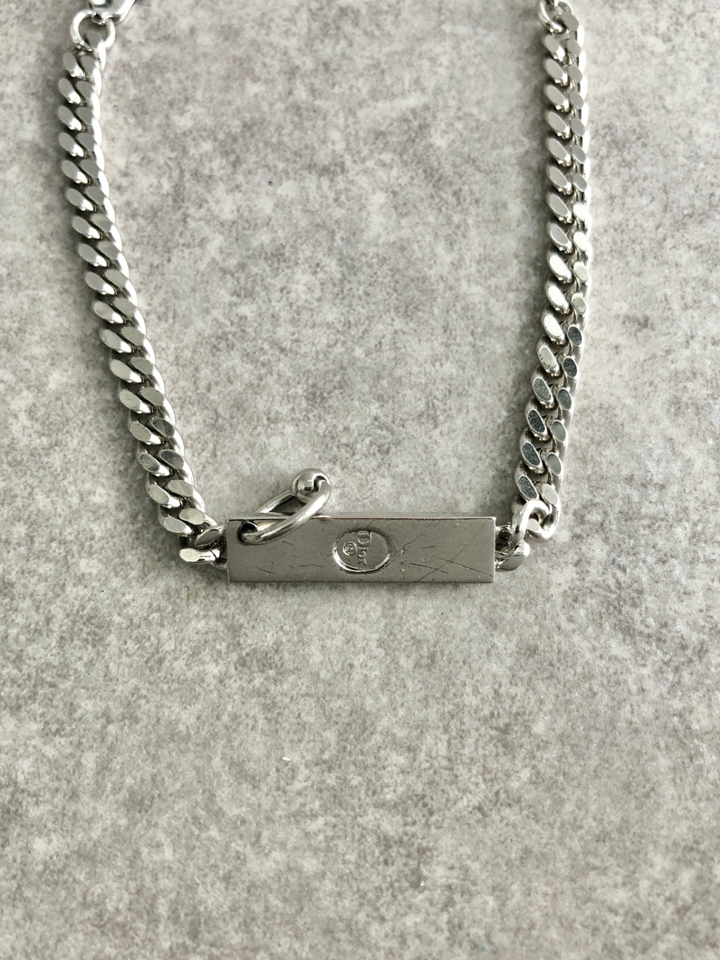 Christian Dior Logo Motif Bracelet Silver Vintage mmj7ua