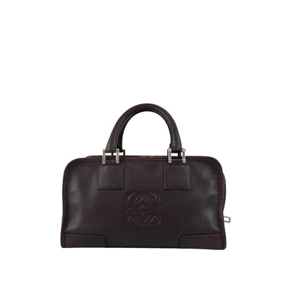 LOEWE Amazona Anagram Small Boston bag Handbag Brown Vintage mc3mx6